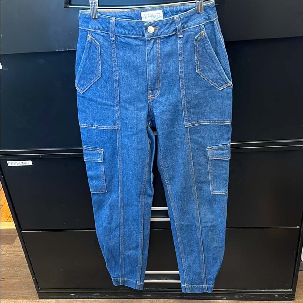 Blue Denim Cargo Pants